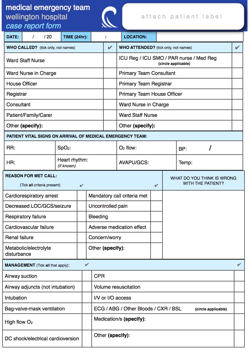 MET Case Report Form