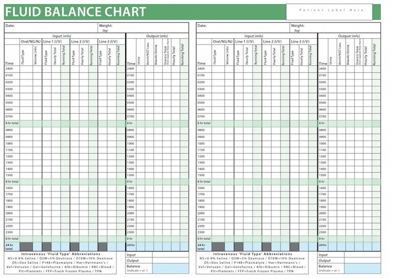 Fluid Balance Chart