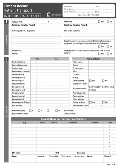 Patient Record Interhospital Transfer